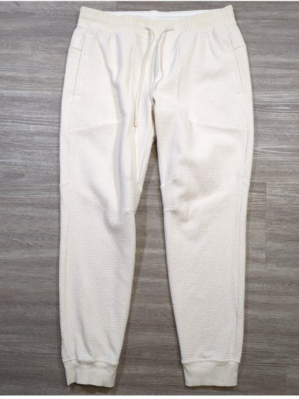 Lululemon At Ease Jogger Men's XL Textured Sweatpants Light Ivory Cream